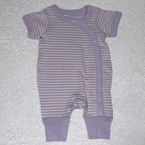 Hanna Andersson moon and back Lavender Striped Bodysuit organic newborn